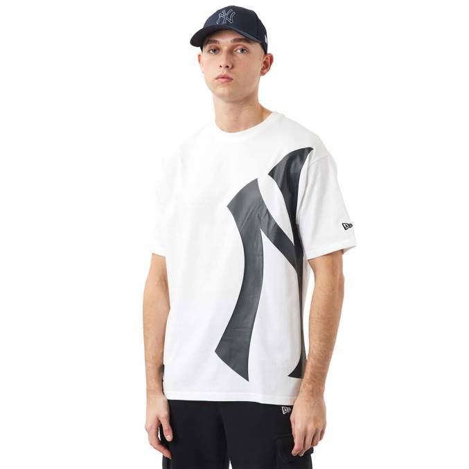 New Era wit t-shirt met zijlogo van new york yankees mlb BT243155