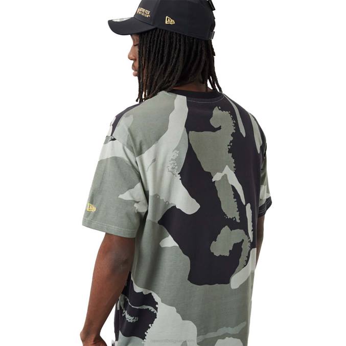 New Era zwart oversized T-shirt met grafische camouflageprint BT243059